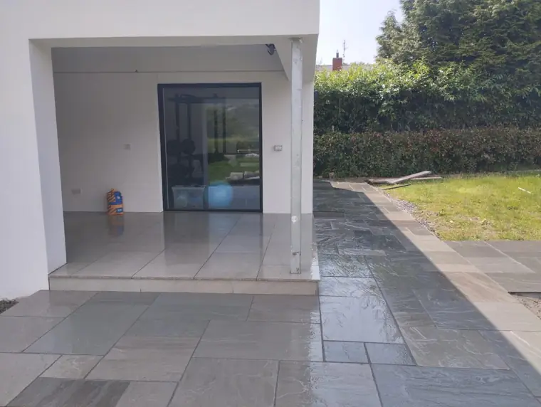 Sandstone patio and pathway