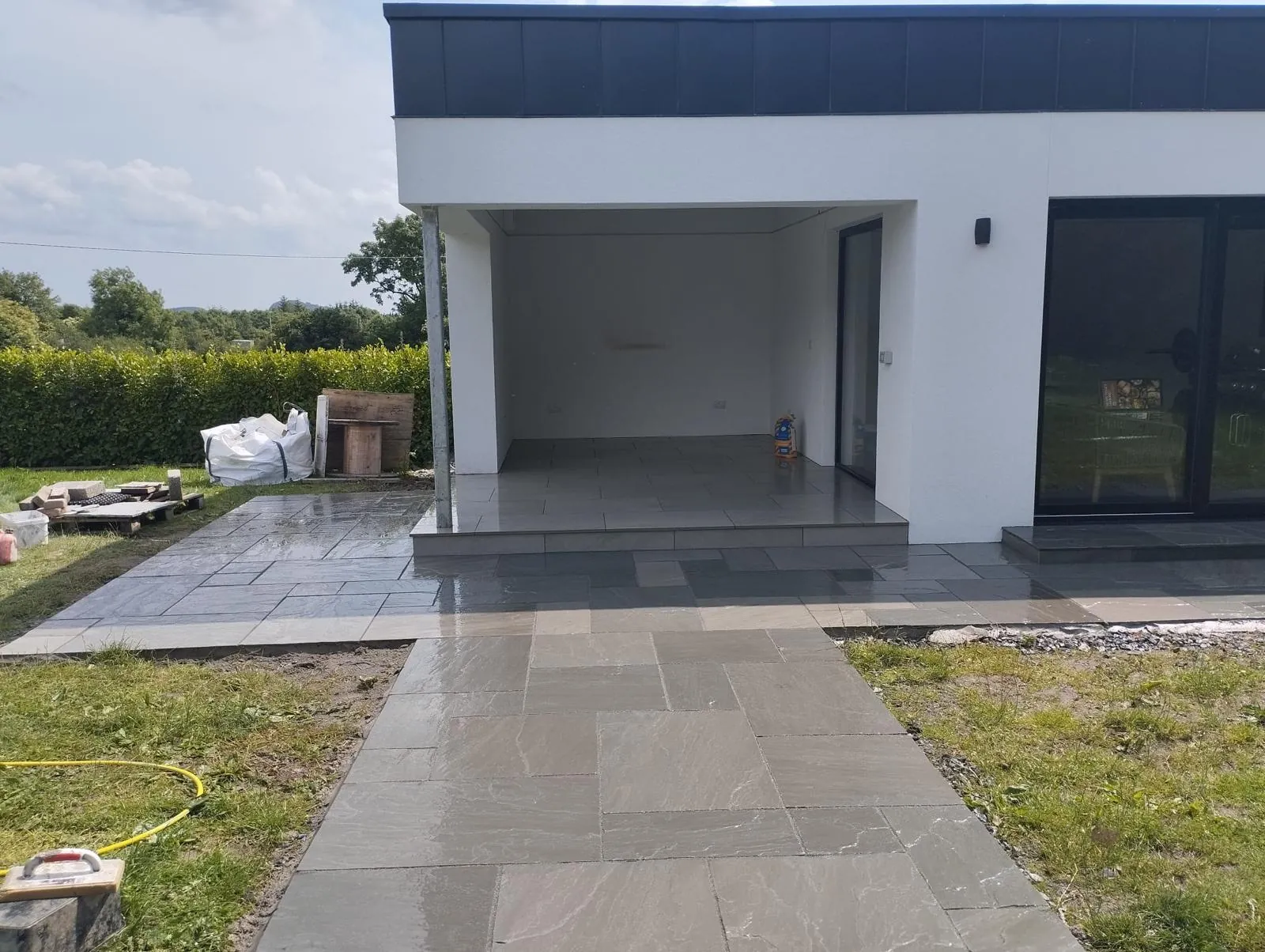 Natural stone paving