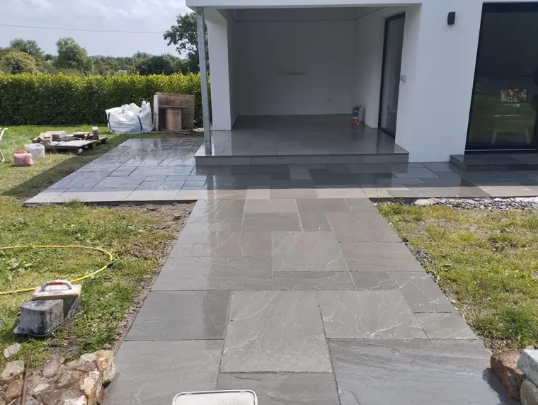 Sandstone path to the garden